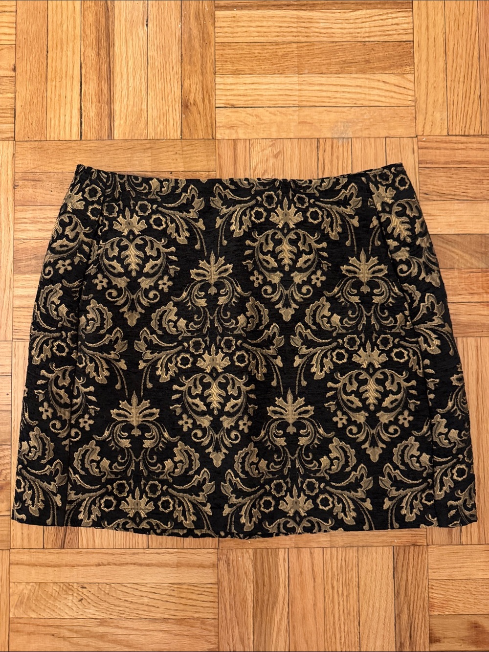 Urban Outfitters Black and Gold Brocade Mini Skirt